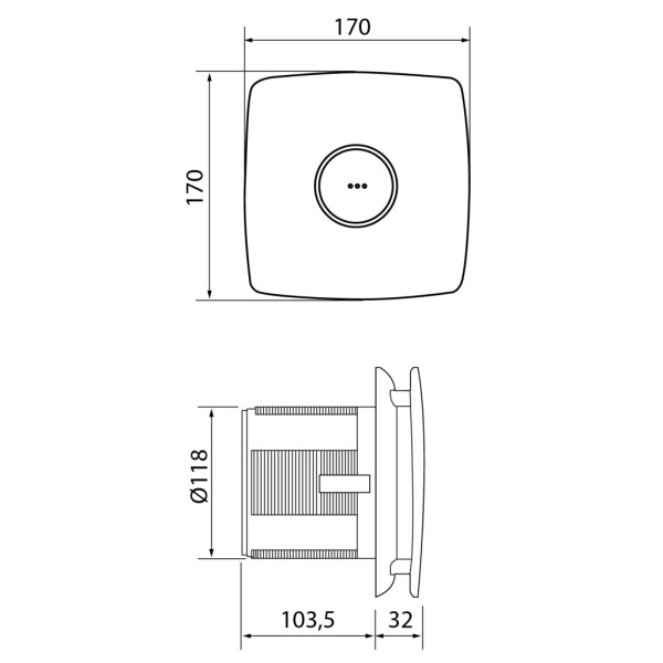 CATA - X-MART 12T koupelnový ventilátor axiální s časovačem, 20W, potrubí 120, bílá 01021000