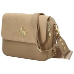 Módní dámská koženková crossbody kabelka LB Stylish, taupe