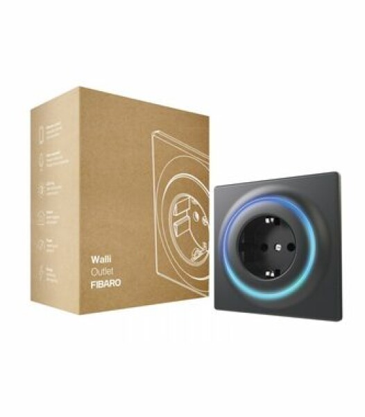 FIBARO Walli Outlet typ F (antracit) | FGWOF-011-8