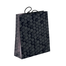 Dárková taška velká - Černé hexagony (26 × 12,7 × 32,4 cm) - Albi