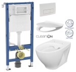 GEBERIT DuofixBasic s bílým tlačítkem DELTA51 + WC CERSANIT CLEANON MODUO + SEDÁTKO 458.103.00.2 51BI MO1