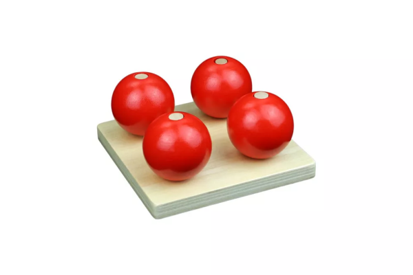Moyo Montessori Moyo Montessori Dřevěné koule na kolících - červené