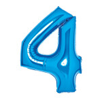 Balónek fóliový číslo 4 modrý 66 cm Amscan Balónek fóliový číslo 4 modrý 66 cm Amscan