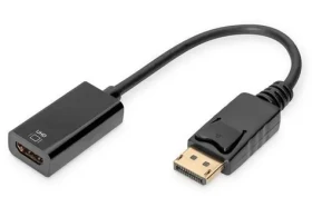 Digitus DisplayPort - HDMI černá / Redukce / aktivní / 4K / 0,2 m (AK-340415-002-S)