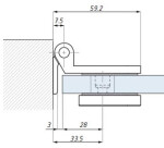 Pant pro saunové celoskleněné dveře (na zárubeň), černý