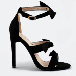Jemné černé sandálky jehlovými podpatky (J109) Barva: odcienie czerni, Velikost: XL (42)