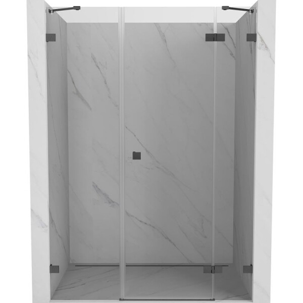 MEXEN/S - Lunar sprchové dveře křídlové pravé 120, transparent, grafit kartáčovaná 834S-120-050-66-00-P