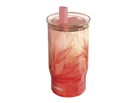 Quokka Nerezový termohrnek s brčkem Mist Peach Petals 720 ml (40166QO)