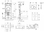 GEBERIT - Duofix Set předstěnové instalace, klozetu ME by Starck a sedátka softclose, tlačítko Sigma01, matný chrom SANI11CP2110
