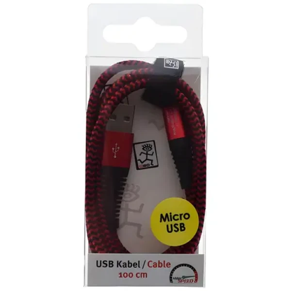 2GO USB-A - Micro-USB 1 m červená / Datový a nabíjecí kabel / Nylon (795945)