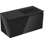 MEXEN/S - Orio koupelnová skříňka 100 cm s umyvadlem Otis pravá, 1S, 1D, černá lesk/černá mat 91A13-10047-3-BBFF70-W18P71