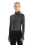 Dámské triko dlouhý rukáv ICEBREAKER Wmns ZoneKnit™ 260 LS Half Zip, Jet HTHR/Black/Metro HTHR/Cb velikost: XL