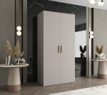 Šatní skříň Abi Bari 1 Rozměry: 100 cm, Pásky / úchyty: Zlatý, Barva korpusu + barva dveří: Kašmír + Kašmír