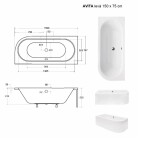 HOPA - Asymetrická vana AVITA - Nožičky k vaně - S nožičkami, Rozměr vany - 150 × 75 cm, Způsob provedení - Levé VANAVIT150L+OLVPINOZ
