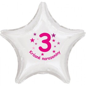Krásné 3. narozeniny fóliový balónek hvězda pro holky Balonky.cz Krásné 3. narozeniny fóliový balónek hvězda pro holky Balonky.cz