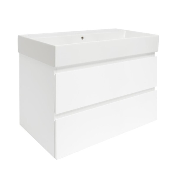 Koupelnová skříňka s umyvadlem SAT B-Way 79x50x45 cm bílá lesk BWAY280WU2BI BWAY280WU2BI