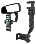 Hurtel nastavitelný držák telefonu na zpětné zrcátko auta černá / Držák do auta / Univerzální