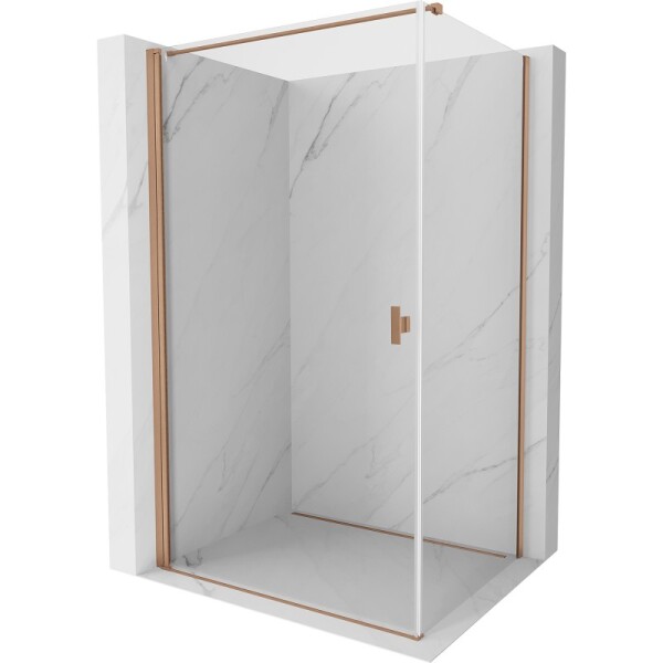 MEXEN/S - Mist-B sprchový kout dveře křídlové 75 x 85, transparent, měď kartáčovaná 8A2T-075-085-65-00