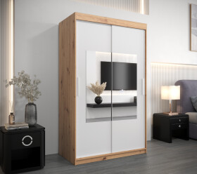 Šatní skříň Abi To Barva korpusu: Dub artisan, Rozměry: 120 cm, Dveře: Bílá