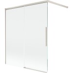 MEXEN/S - Rox vanová zástěna 2-křídlová posuvná 140 x 150, transparent, nikl kartáčovaný 8C9-140-003-97-00