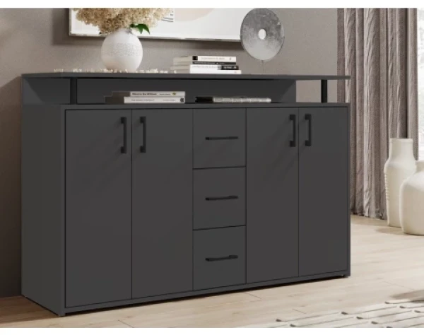 Komoda Drift, antracitová šedá