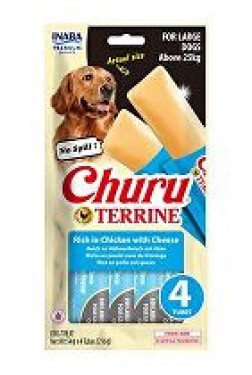 Churu Dog Terrine kuřecí se sýrem plemena L 4x54g