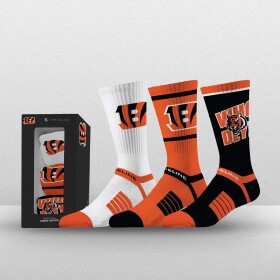 Pánské ponožky Cincinnati Bengals NFL Strideline Premium Crew 3-Pack Box