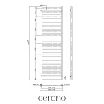 CERANO - Koupelnový radiátorový set Arturo - kombinované vytápění, wifi tyč - boční jednobodové připojení - 600W - černá matná - 1600x500 mm CER-663667