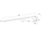 SAPHO - ESTHER 2 LED svítidlo, 8 W, 500x14x107 IP44, černá E27586CI