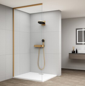 POLYSAN - ESCA sada profilů pro uchycení skla, stěna - strop, 2600x1600, zlato mat ES2646
