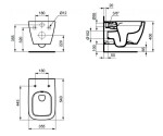 IDEAL STANDARD - i.Life B Závěsné WC s bidetovou funkcí, zadní odpad, RimLS+, bílá T534701