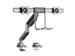 Equip černá / Stolní držák na 2 monitory / 17"-32" / nosnost 9 kg / VESA 75x75-100x100 / plynová pružina (650161)