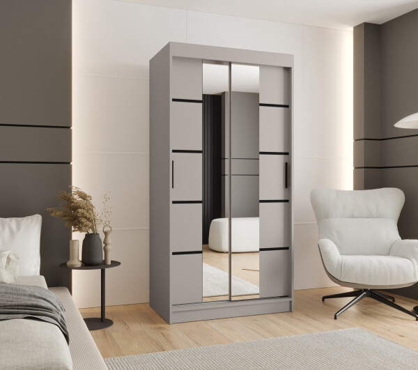 Šatní skříň Abi Rubino V4 Rozměry: 100 cm, Barva korpusu + barva dveří: Kašmír