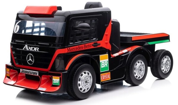 Mamido Dětský elektrický kamion Mercedes Axor LCD MP4 s návěsem červený