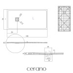 CERANO - Sprchová vanička obdélníková Pablo - SMC/minerální kompozit - strukturovaná černá matná - 140x70x3 CER-481114
