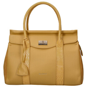 Trendy dámská koženková kabelka do ruky Camila, žlutá