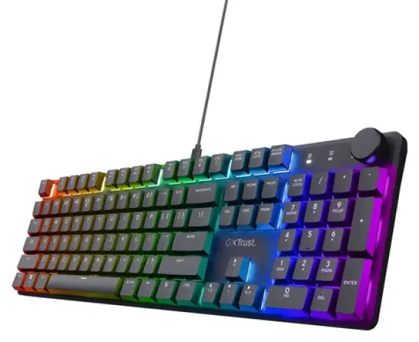 Trust GXT 866 Torix černá / Herní klávesnice / mechanická / RGB / USB-A / US layout (24910)