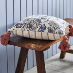 Bloomingville Polštář z recyklované bavlny Paisley 45 × 45 cm, modrá barva, textil