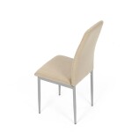 Židle jídelní, béžová látka, šedé kovové nohy