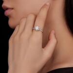 Stříbrný prsten Viviane 1 ct MOISSANITE + CERTIFIKÁT, 57 certifikát GRA, hadřík na čištění stříbra, dárková krabička