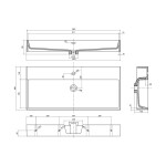 SAPHO - AQUATIC umyvadlo, litý mramor, 100x46cm, bílá AT100