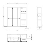 AQUALINE - ZOJA/KERAMIA FRESH STRIP galerka s LED osvětlením, 60x60x14cm, pravá, dub platin 45028S