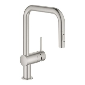 GROHE - Minta Dřezová baterie s výsuvnou sprškou, supersteel 32322DC2