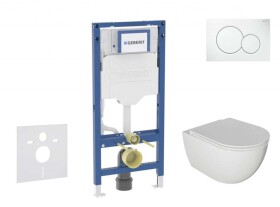 GEBERIT - Duofix Set předstěnové instalace, klozetu Oudee a sedátka softclose, tlačítko Sigma01, alpská bílá SANI11CA3113B