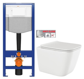 AKCE/SET - CERSANIT předstěnový instalační systém bez tlačítka + WC INVENA PAROS + SEDÁTKO K97-526 X RO1