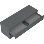MEXEN/S - Orio koupelnová skříňka pod umyvadlo 140 cm s deskou, 2 zásuvky, grafit mat 91A10-14047-2-BFFC66