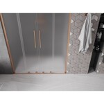 MEXEN/S - Velar L Duo posuvné sprchové dveře 150, dekor, měď kartáčovaná 871-150-003-32-65