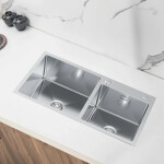 VELAZO - Dvoukomorový ocelový dřez 78 x 45 cm s hlubokou mísou, INOX VELAZ7845