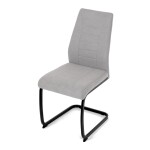 Židle jídelní, světle šedá látka, černé kovové nohy
