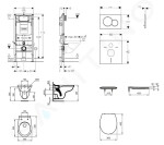 GEBERIT - Duofix Set předstěnové instalace, klozet Alpha se sedátkem, tlačítko Sigma01, matný chrom 111.300.00.5 ND3